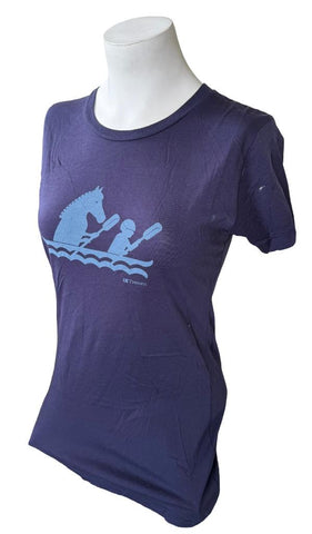 Alternative Women's Tretorn Paddling Graphic Purple Short Sleeve Shirt Size M
