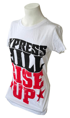 Next Level Women's Rise Up Cypress Hill Graphic White Shirt Size Medium