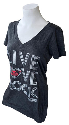 Disney Parks Women's Aerosmith Live Love Rock Black Shirt Size Medium