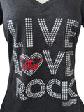 Disney Parks Women's Aerosmith Live Love Rock Black Shirt Size Medium