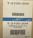 Johnson Controls T-2100-204 Thermometer Flush Mount -40 to 160°F 15ft Capillary