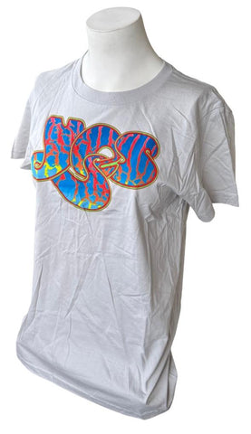 American Apparel Women's Yes Band Logo Gray Short Sleeve Shirt Size Large