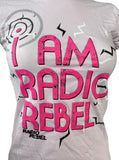 Ripple Junction Women's I Am Radio Rebel Pink Short Sleeve Shirt Size Medium