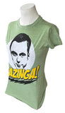Ripple Junction Women's The Big Bang Theory Bazinga! Green Shirt Size Medium