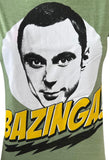 Ripple Junction Women's The Big Bang Theory Bazinga! Green Shirt Size Medium