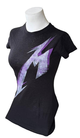 Women's Metallica Graphic Black Short Sleeve Shirt Size Small