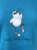 Cool Chicks Club Women's Cool Chicks Dance Graphic Blue Shirt Size Small