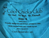 Cool Chicks Club Women's Cool Chicks Dance Graphic Blue Shirt Size Small