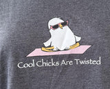 Cool Chicks Club Women's Cool Chicks Are Twisted Graphic Gray Shirt Size Large