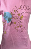 Anvil Women's Eco Goddess Graphic Pink Short Sleeve Shirt Size Large
