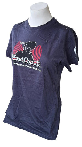 Anvil Women's HeadCount Music Democracy Action Dark Blue Shirt Size XL