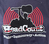 Anvil Women's HeadCount Music Democracy Action Dark Blue Shirt Size XL