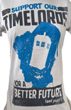 Ripple Junction Women's Doctor Who Support Our Timelords Gray Shirt Size Medium