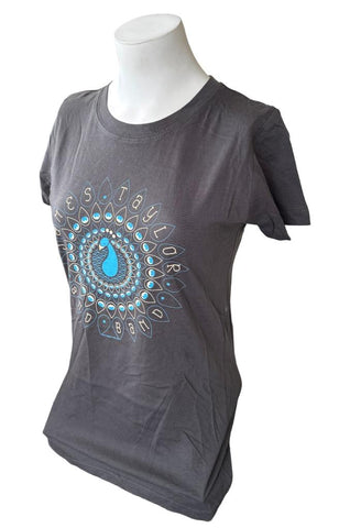 Tultex Women's James Taylor And Band Peacock Graphic Gray Shirt Size Large