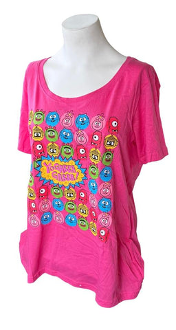 Anvil Women's Yo Gabba Gabba! Graphic Pink Short Sleeve Shirt Size Large