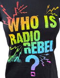Ripple Junction Women's Who Is Radio Rebel Black Short Sleeve Shirt Size Medium