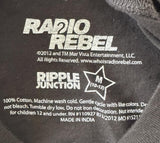 Ripple Junction Women's Who Is Radio Rebel Black Short Sleeve Shirt Size Medium