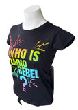 Ripple Junction Women's Who Is Radio Rebel Black Short Sleeve Shirt Size Medium