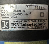 IKA Labortechnik T25 Laboratory Homogeniser 220V 50/60Hz 600W 24000RPM