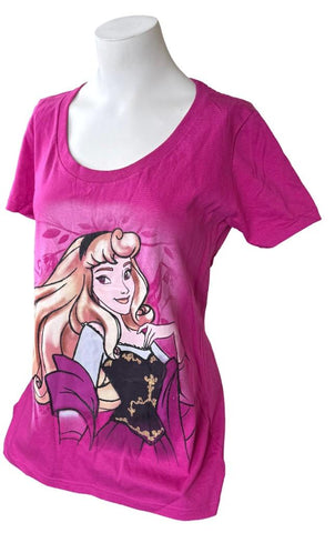 Disney Store Women's Aurora Disney Princess Pink Short Sleeve Shirt Size Medium