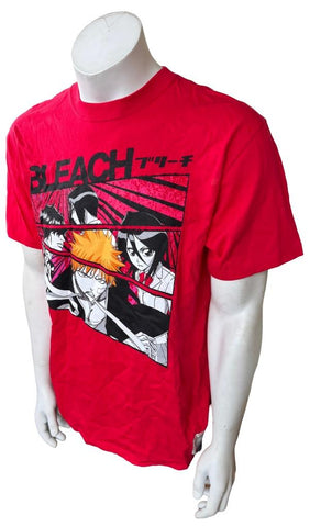 Ripple Junction Men's Bleach Ichigo Rukia Red Short Sleeve Shirt Size Large