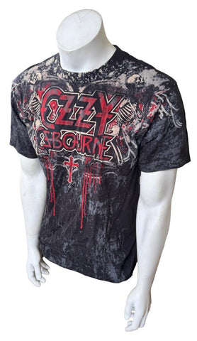 Hanes Men's Ozzy Osbourne Graphic Black Short Sleeve Shirt Size Medium