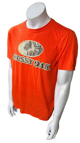 Gildan Performance Men's Mossy Oak Graphic Orange Short Sleeve Shirt Size Large
