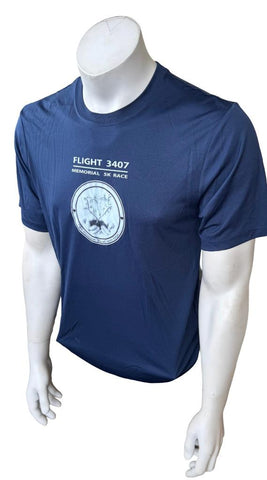 Hanes Cool Dri Men's Flight 3407 Memorial 5K Race Navy Shirt Size Medium