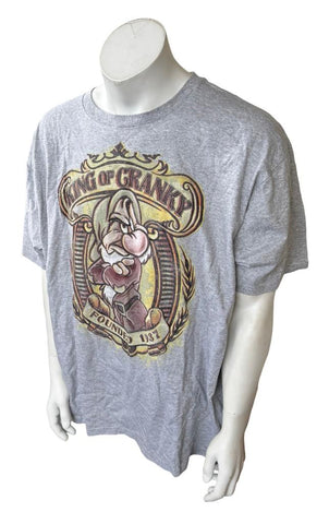 Disney Store Men's King of Cranky Snow White Grumpy Gray Shirt Size 3XL