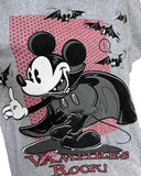 Hanes Women's Disney Mickey Mouse Vampires Rock! Gray Shirt Size Medium