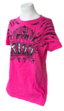 Tultex Women's Kiss Rock N Roll All Nite & Party Every Day Pink Shirt Size XL