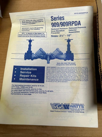 Watts Rk994 Rp Watts RP/IS-909/ 909RPDA Repair Kit Size 2-1/2