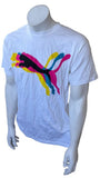 Puma Men's Big Cat Graphic White Short Sleeve Shirt Size Large