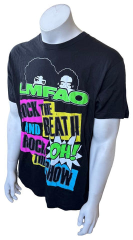 Tultex Men's LMFAO Rock The Beat Sorry For Party Rocking Tour Black Shirt Size L