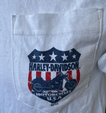 Harley Davidson Men's Motorcycles USA White Short Sleeve Shirt Size Small