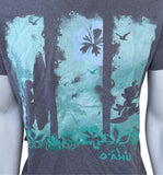 Disney Men's Mickey Mouse O'Ahu Surfing Gray Short Sleeve Shirt Size Small