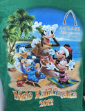 Disney Men's Aulani Mele Kalikimaka 2012 Mickey Mouse Green Shirt Size Large