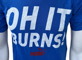 Puma Men's Oh It Burns Blue Short Sleeve Shirt Size Small