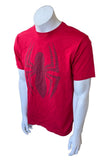 Disney Men's Spider-Man Logo Graphic Red Short Sleeve Shirt Size Medium