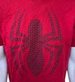Disney Men's Spider-Man Logo Graphic Red Short Sleeve Shirt Size Medium