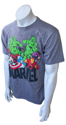 Disney Men's Marvel Avengers Graphic Gray Short Sleeve Shirt Size Medium