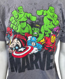 Disney Men's Marvel Avengers Graphic Gray Short Sleeve Shirt Size Medium