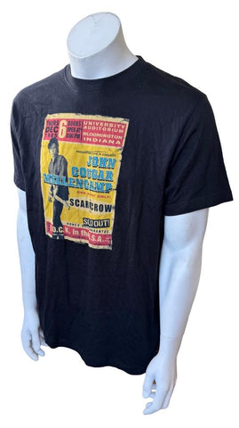 Ten Men's John Cougar Mellencamp The Scarecrow Tour 1985 Black Shirt Size Large
