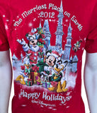 Hanes Men's Disney World The Merriest Place on Earth 2012 Red Shirt Size Medium