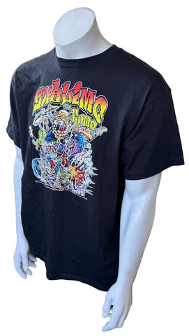 Anvil Men's Sublime With Rome Graphic Black Short Sleeve Shirt Size Large