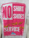 Anvil Men's LMFAO No Shirt No Shoes And I Still Get Service White Shirt Size L