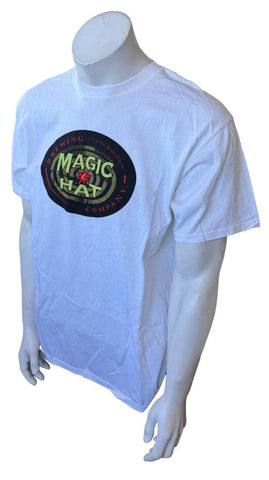 Anvil Men's Magic Hat Brewing Company White Short Sleeve Shirt Size Large