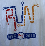 Puma Men's Run NYC 2010 White Short Sleeve Shirt Size Large