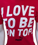 Puma Men's Puma I Love To Be On Top Red Short Sleeve Shirt Size Small