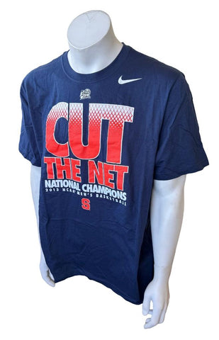 Nike Men's Syracuse 2013 NCAA National Champions Cut The Net Navy Shirt Size XL